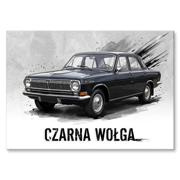 Obraz na metalu Czarna Wołga GAZ-24